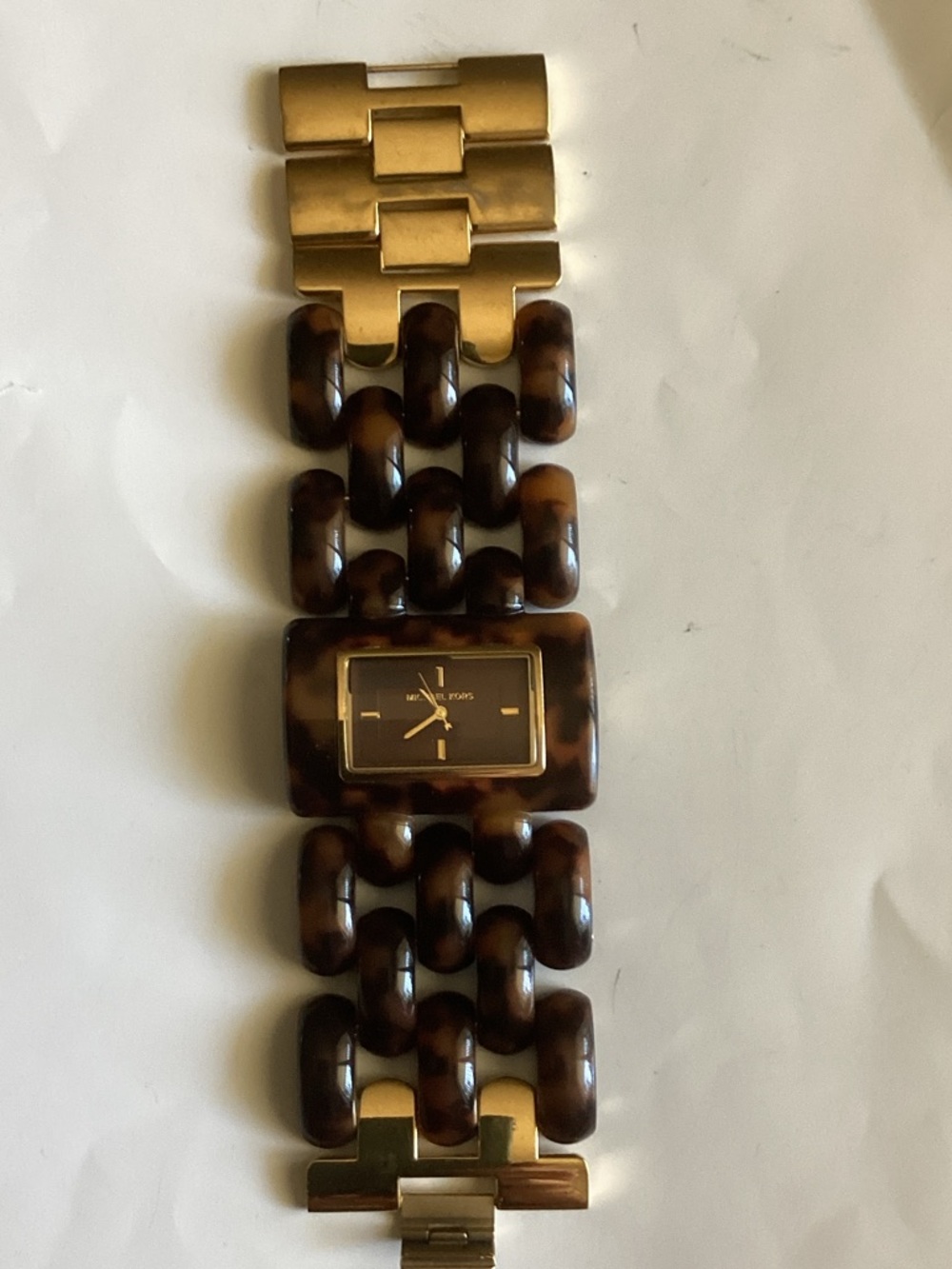 Michael Kors Tortoiseshell-Link Bracelet Watch with Gold Accents